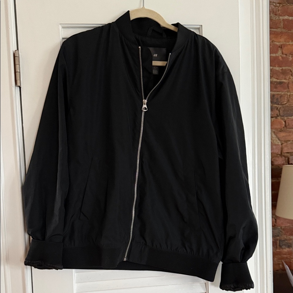 H&M Classic Black Bomber Jacket